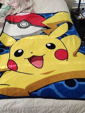 The Northwest Pokemon Pokeball Power Pikachu Blue Throw Blanket Kids Plush Soft